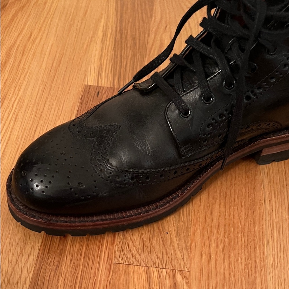 Frye Black Leather Boots 9.5 Men’s -Fits size 10.5/11 women - Picture 10 of 16
